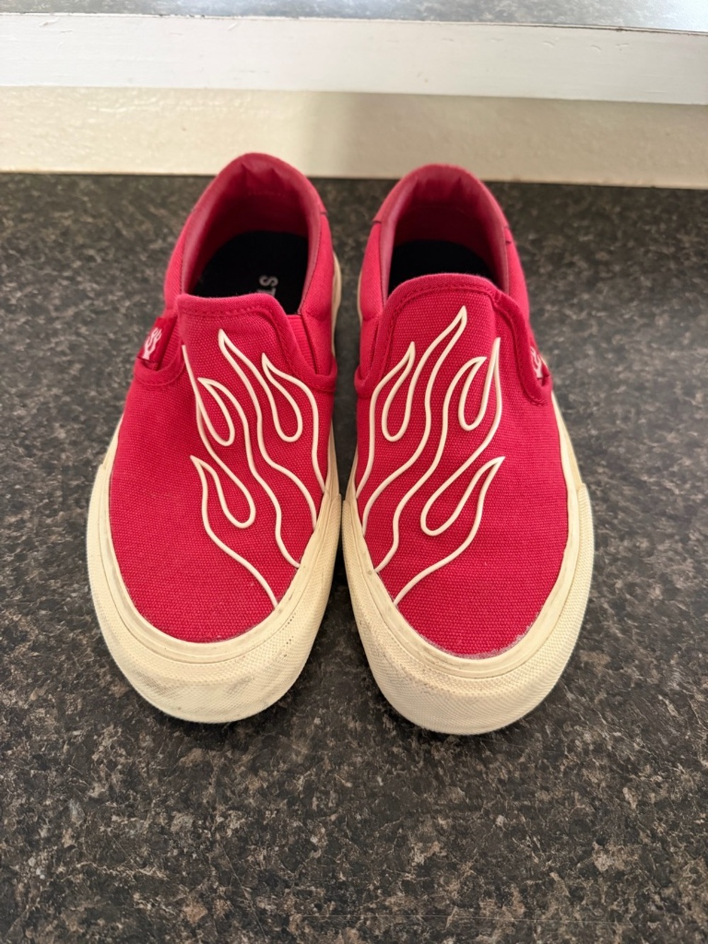 “Straye” Red Canvas Sneakers